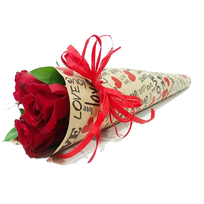 Buquê de 3 Rosas Vermelhas