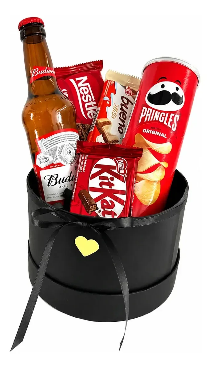 Cesta Presente Namorados Com Cerveja E Chocolates