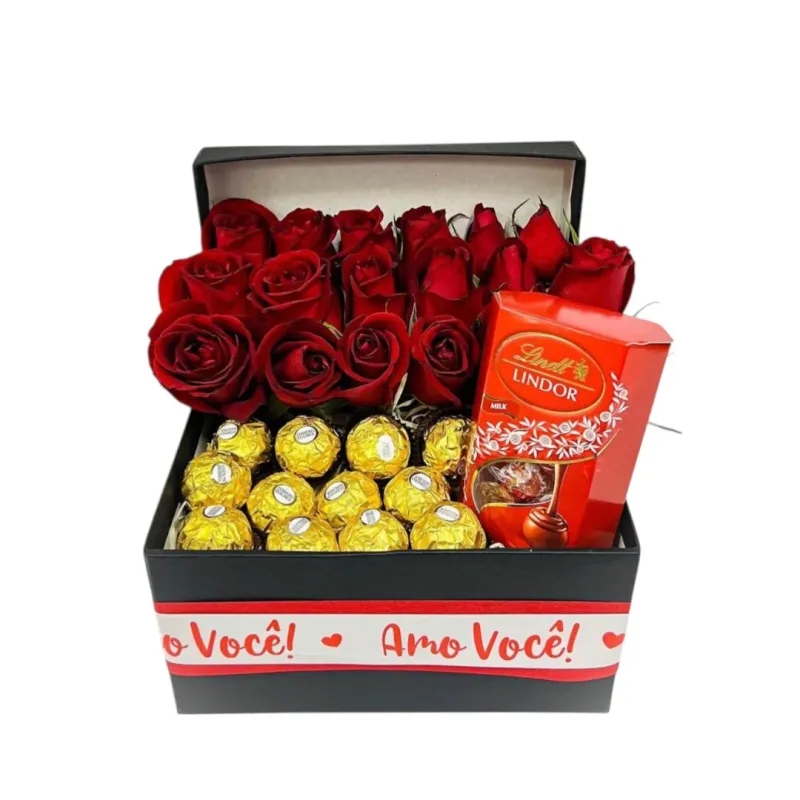 Caixa Quadrada com Rosas
