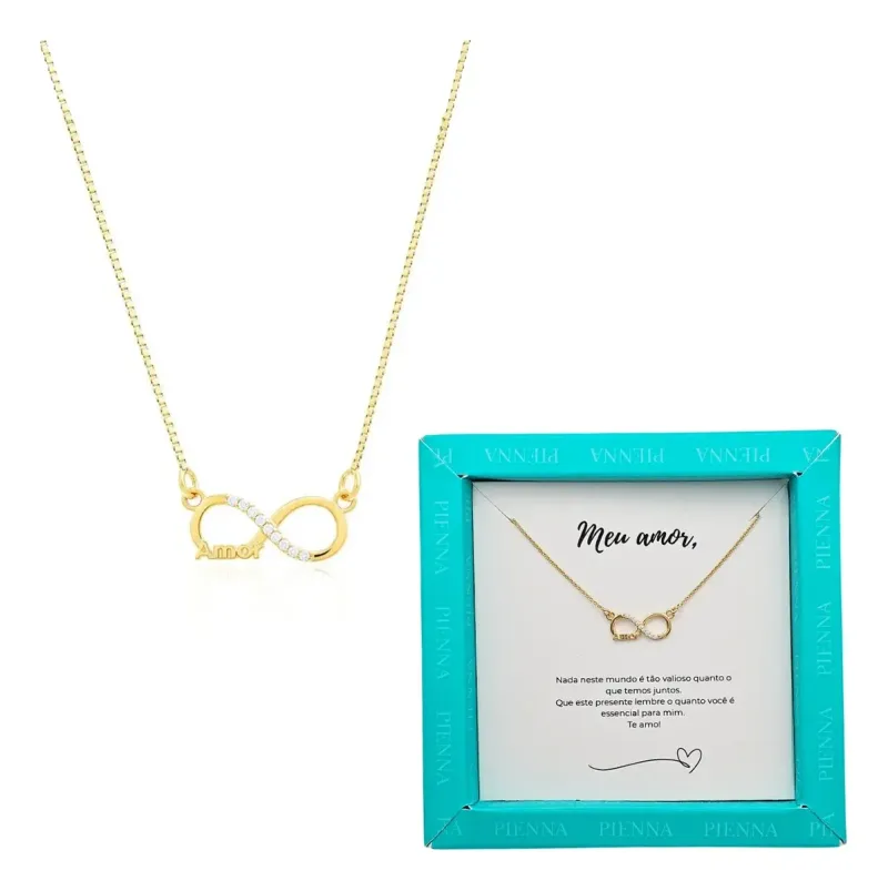 Colar Feminino Infinito Amor Presente Namorada + Embalagem