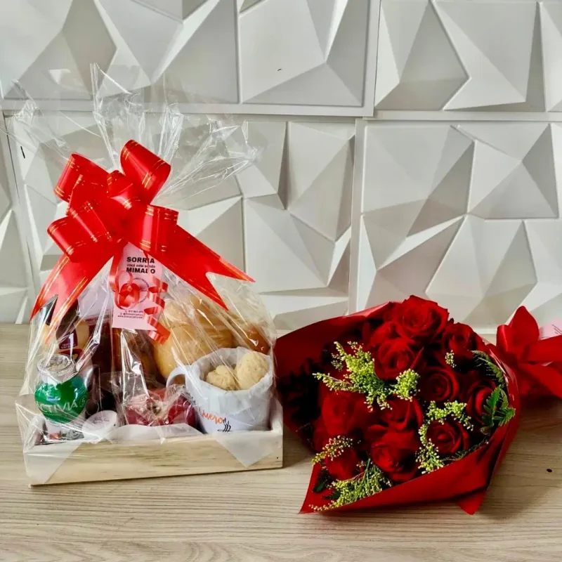Cesta de Café Joaninha com buquê