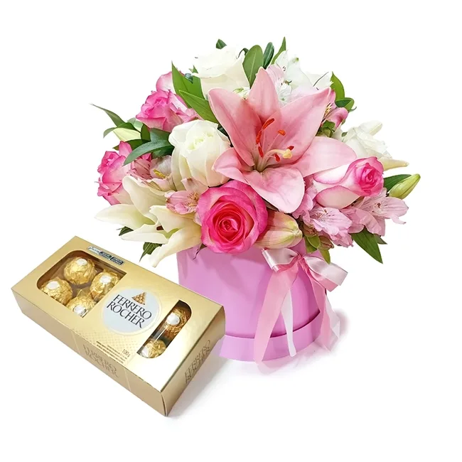 Box de Flores com Ferrero Rocher