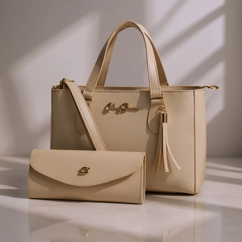 Kit Bolsa Transversal Feminina / Média Em Couro Sintético