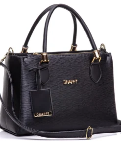 Bolsa Feminina Média, Alça de Mão e Transversal/Preta
