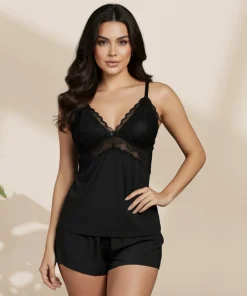 Baby Doll Com Renda Short Conforto Sensual Noite Intima Luxo - M