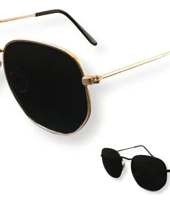 Óculos De Sol Feminino Hexagonal Verão 2021 Uv-400 Cor da armação Dourado