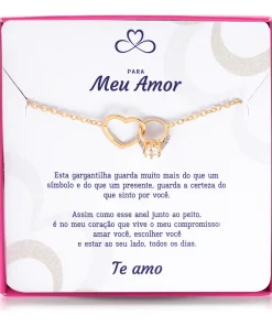 Colar Presente De Amor Namorada Esposa Banhado A Ouro 18k