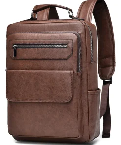 Mochila Premium Em Couro Genuíno Para Ipad Tablets Laptops