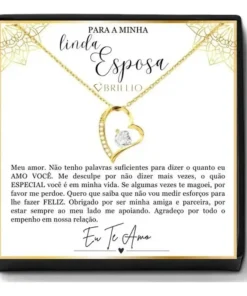 Presente Para Minha Linda Esposa Colar Banhado A Ouro 18k.