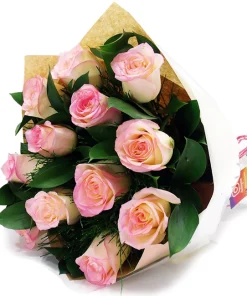 Buquê de 12 Rosas - Cor de Rosa